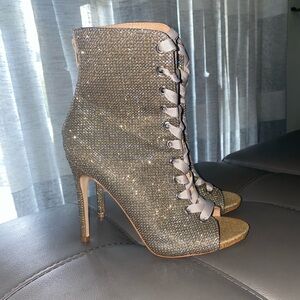 Carli Bybel x Missguided Glitter Booties.